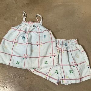 Zara Denim Floral Short Set